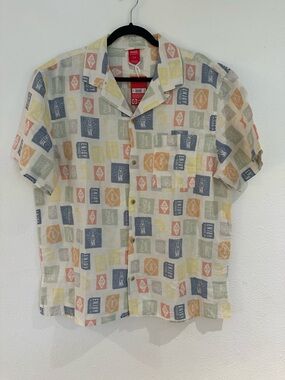 NTW Coca Cola Short Sleeve Camp Shirt - Pastel Multi Linen Blend